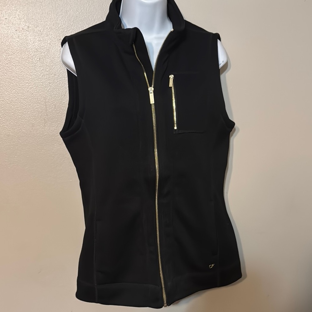 Calvin Klein Black Vest with Gold Accents